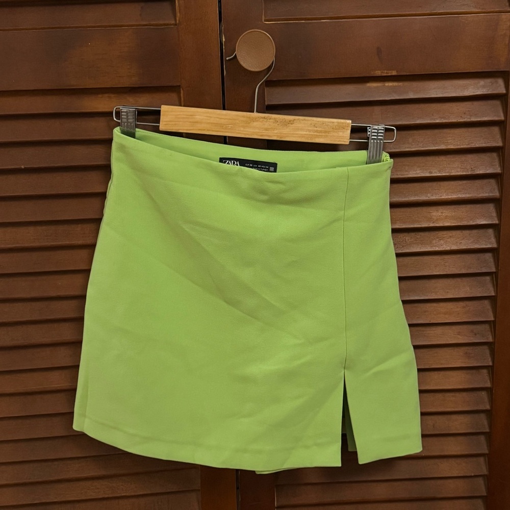 Zara Green Asymmetrical Pencil Skirt